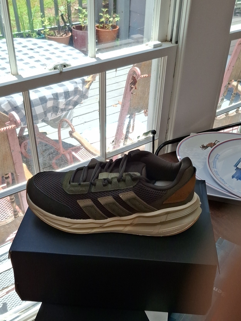 adidas Men’s Sneaker in Olive Green and Brown